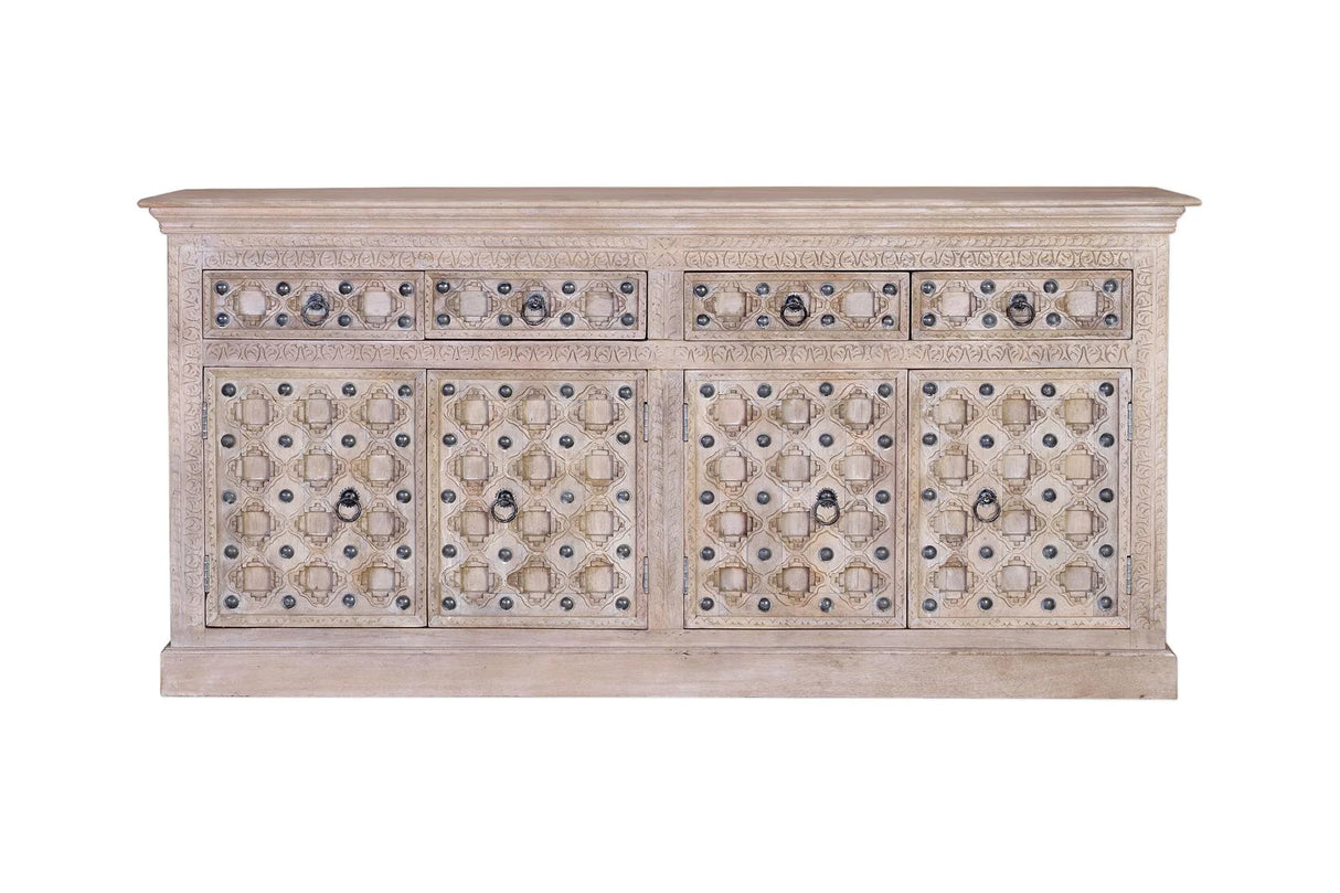 Giner and Colomer - Mango Wood Sideboard (4 Doors, 4 Drawers, Iron Details)