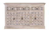 Giner and Colomer - Mango Wood Sideboard (3 Doors, 3 Drawers, Iron Details)