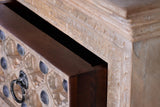 Giner and Colomer - 2-Drawer Mango Wood Nightstand With Iron Detailing