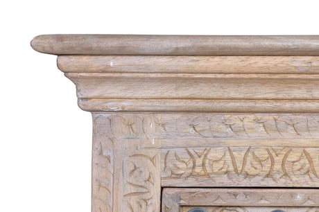 Giner and Colomer - 2-Drawer Mango Wood Nightstand With Iron Detailing