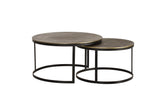 Giner and Colomer - Set Of 2 Bronze-Topped Nesting Tables With Lacquered Iron Base