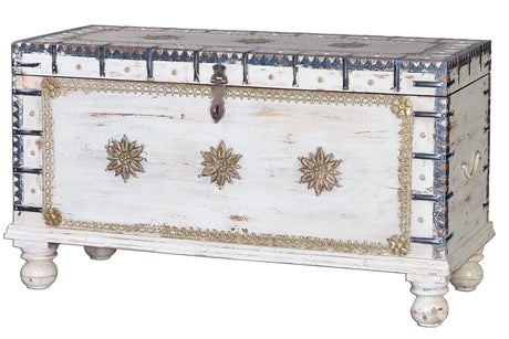 Giner and Colomer - Mango Wood Chest With Bronze Details & Top Opening