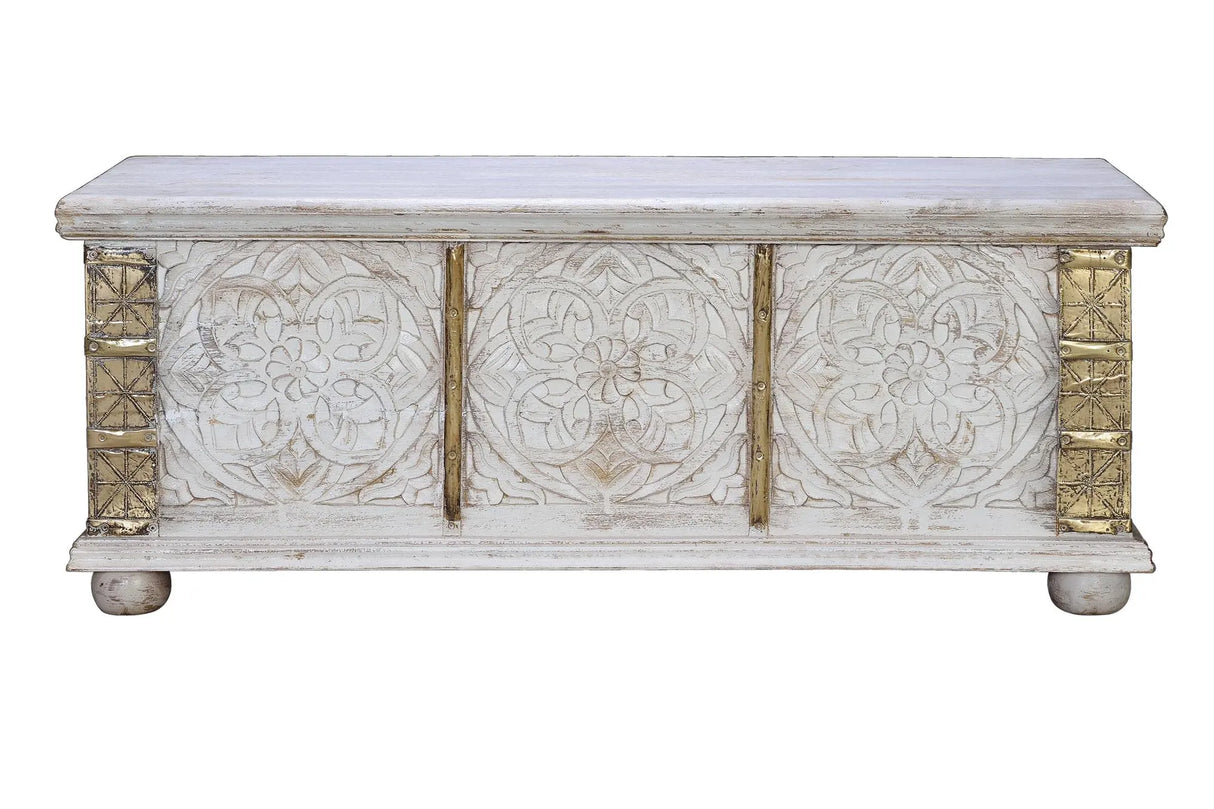 Giner and Colomer - Mango Wood Chest With Top Opening & Bronze Details