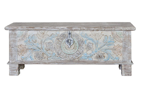 Giner and Colomer - Mango Wood Chest With Bronze Details & Top Opening