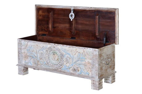 Giner and Colomer - Mango Wood Chest With Bronze Details & Top Opening