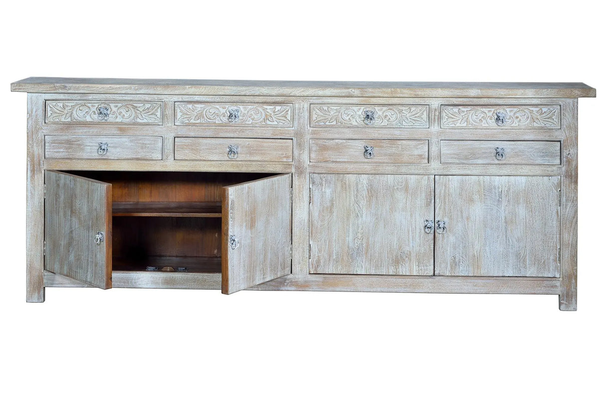 Giner and Colomer - Mango Wood Sideboard (4 Doors, 8 Drawers) & Shelves