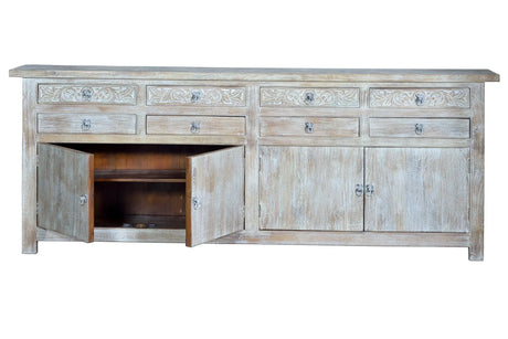 Giner and Colomer - Mango Wood Sideboard (4 Doors, 8 Drawers) & Shelves