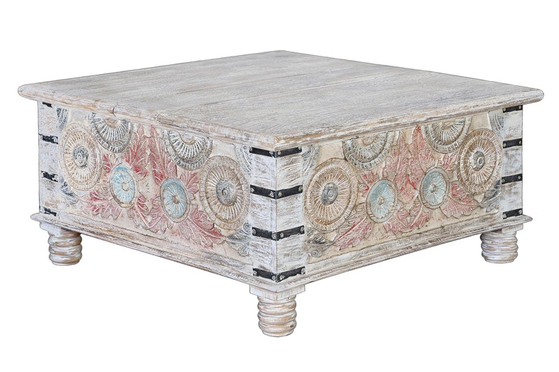 Giner and Colomer - Mango Wood Coffee Table With Top Opening (90 x 90)