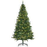 HOMCOM 6FT Christmas Tree Warm White LED Light Holiday Home Decoration, Green