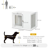 PawHut 2-in-1 Dog Cage and Side Table, with Two Lockable Doors, for Medium Dogs - White