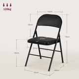 HOMCOM Set of Two Cushioned Folding Chairs - Black