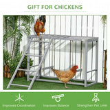 PawHut Walk In Chicken Run with Chicken Activity Shelf and Cover, 2.8 x 5.7 x 2m