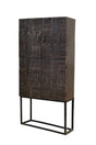 Giner and Colomer - Solid Mango Wood Display Cabinet With Hand-Carved Hieroglyphic Doors
