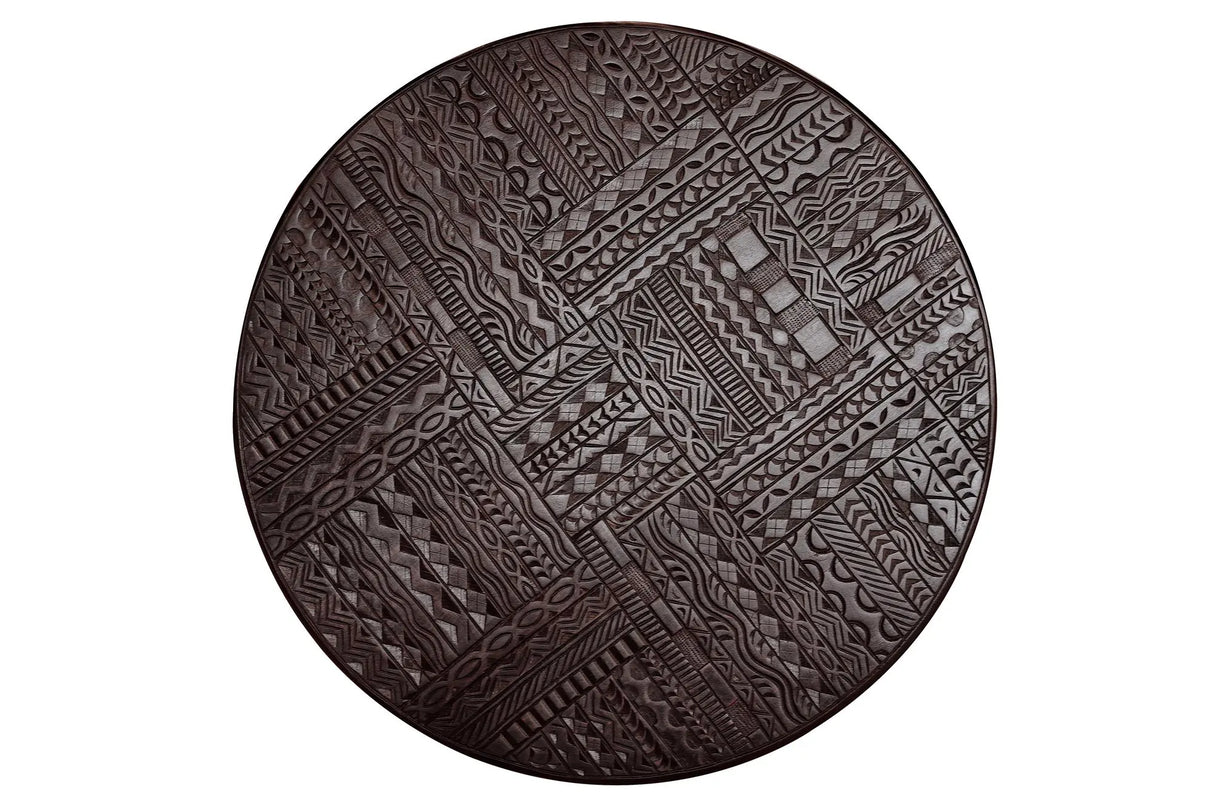 Giner and Colomer - Hand-Carved Hieroglyphic Mango Wood Coffee Table (70 x 70)