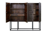 Giner and Colomer - 4-Door Display Cabinet In Mango Wood With Hieroglyphic Detail