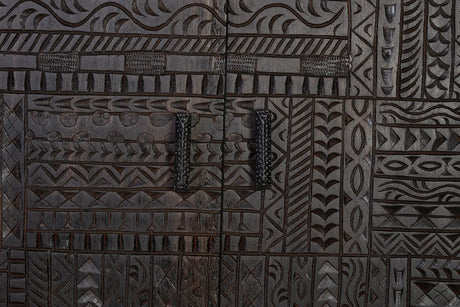 Giner and Colomer - 4-Door Display Cabinet In Mango Wood With Hieroglyphic Detail