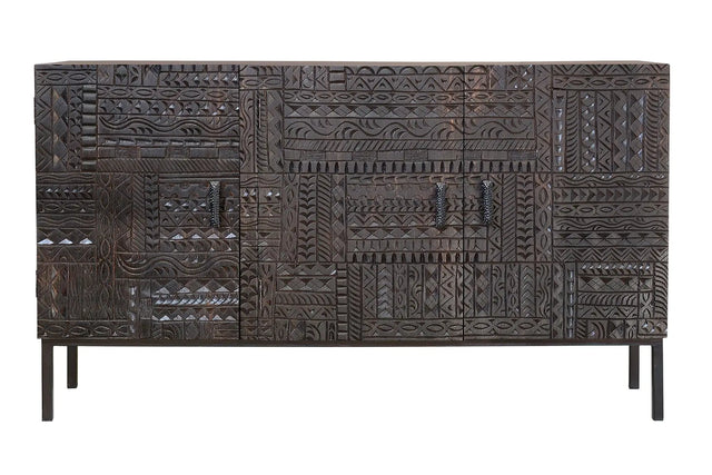 Giner and Colomer - Hand-Carved Hieroglyphic Mango Wood Sideboard (150 cm)