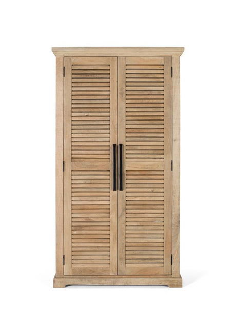 Giner and Colomer  2-Door Wardrobe In Solid Mango Wood (Natural Colour)