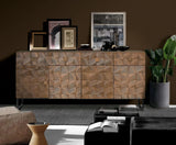 Giner and Colomer - Mango Wood Sideboard (4 Doors, 4 Drawers) With Bronze & Iron Base