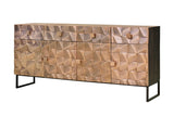 Giner and Colomer - Mango Wood Sideboard (4 Doors, 4 Drawers) With Bronze & Iron Base