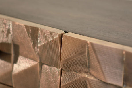 Giner and Colomer - Mango Wood Sideboard (3 Doors, 3 Drawers) Bronze & Iron Base