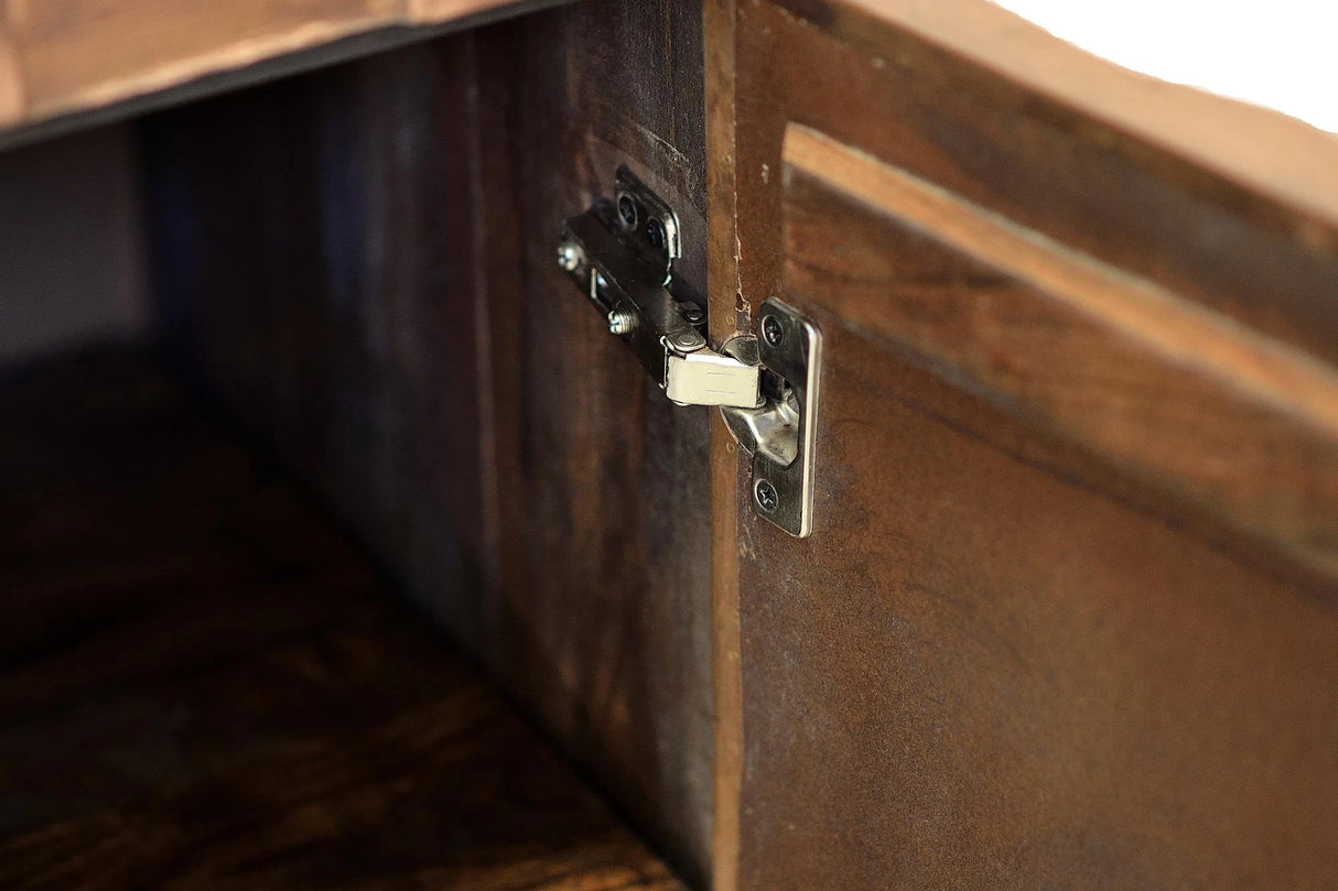 Giner and Colomer - Mango Wood Sideboard (3 Doors, 3 Drawers) Bronze & Iron Base