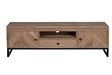 Giner and Colomer - Acacia Wood TV Furniture (2 Doors, 1 Drawer) With Iron Base