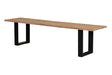 Giner and Colomer - Acacia Wood Bench With Black Iron Legs (180 cm)