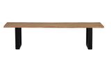Giner and Colomer - Acacia Wood Bench With Black Iron Legs (180 cm)