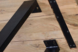 Giner and Colomer - Acacia Wood Bench With Black Iron Legs (180 cm)