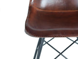 Giner and Colomer - Leather & Metal Chair (W45 x D54 x H83) + Recycled Wood Bookcase Correction