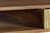 Giner and Colomer - 2-Drawer Mango Wood Desk With Bronze-Relief Fronts