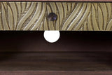Giner and Colomer - Mango Wood TV Furniture (2 Doors, 1 Drawer) With Bronze Relief Fronts