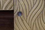 Giner and Colomer - Mango Wood TV Furniture (2 Doors, 1 Drawer) With Bronze Relief Fronts