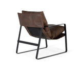 Giner and Colomer - Brown Leather Armchair With Black Metal Frame