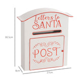 HOMCOM A5 Christmas Letter Postbox - White/Red