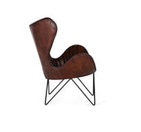 Giner and Colomer - Brown Leather Armchair (Metal Frame, Seat Height: 44 cm)