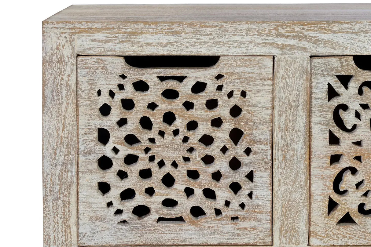 Giner and Colomer - Mango Wood Drawer Chest With Varied Front Designs & Iron Legs