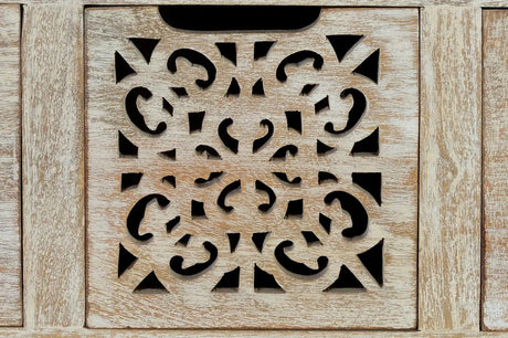 Giner and Colomer - Mango Wood Drawer Chest With Varied Front Designs & Iron Legs