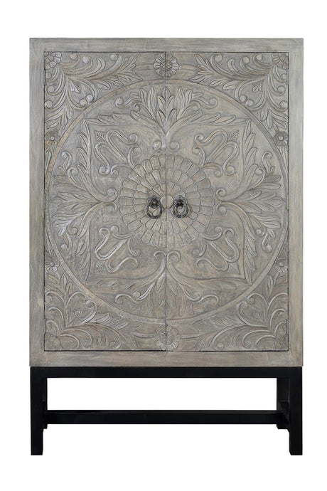 Giner and Colomer - 2-Door Mango Wood Cabinet With Iron Base (Shelves at 40 cm)
