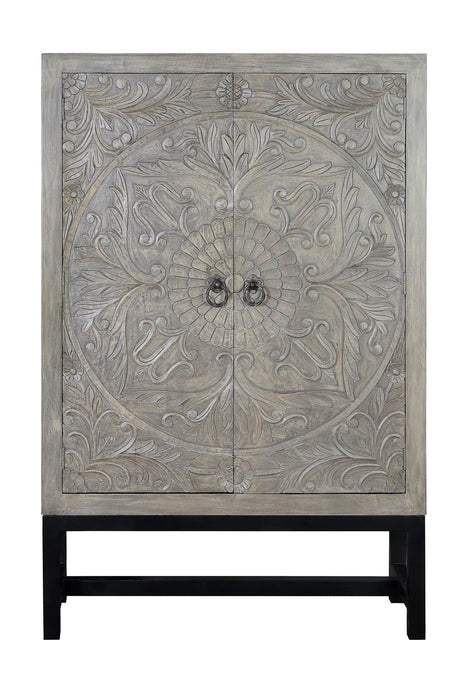 Giner and Colomer - 2-Door Mango Wood Cabinet With Iron Base (Shelves at 40 cm)