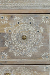 Giner and Colomer - 7-Drawer Mango Wood Telephone Unit With Hand-Painted Details