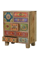 Giner and Colomer - 9-Drawer Mango Wood Telephone Unit With Hand-Painted Details