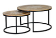 Giner and Colomer - Set Of 2 Mango Wood & Iron Tables With Hand-Painted Tops