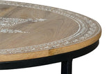 Giner and Colomer - Set Of 2 Mango Wood & Iron Tables With Hand-Painted Tops