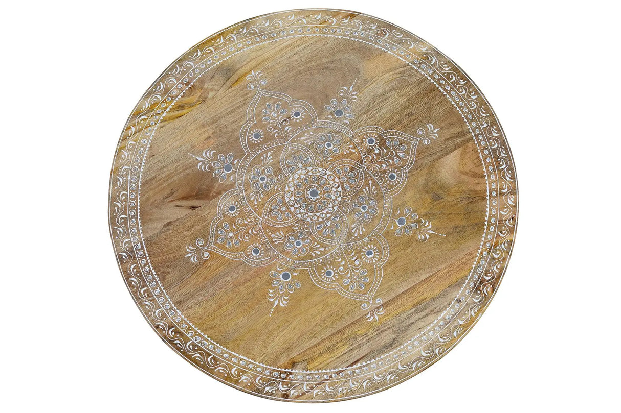 Giner and Colomer - Set Of 2 Mango Wood & Iron Tables With Hand-Painted Tops