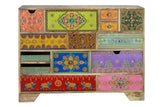 Giner and Colomer - 14-Drawer Mango Wood Chest With Hand-Painted Details