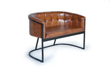 Giner and Colomer - Leather Sofa With Metal Frame (115 cm)