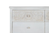 Giner and Colomer  Elegant 6-Drawer Chest In Mango Wood With Hand-Carved Details