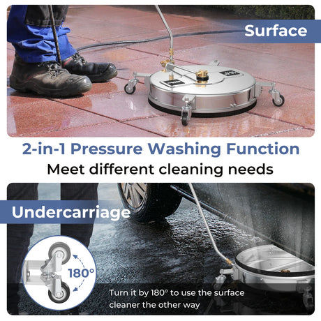 4000PSI Pressure Washer Surface Cleaner Stainless Steel with Casters